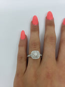 Bague halo 1.00ct de diamants en or jaune 14k - orquebec