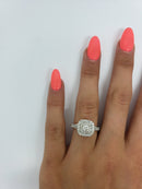 Bague halo 1.00ct de diamants en or jaune 14k - orquebec