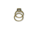 Bague Halo 14k en or jaune 1.15ct de diamants  + Semi-eterniter en or jaune 14k - orquebec