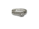 Bague Khloe 0.25ct de diamants + semi éternité 0.10ct de dimants en or blanc 10k - orquebec