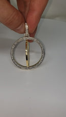 10k 1.77ct SI Diamond Double layered Memory Turning Grand Round Pendant