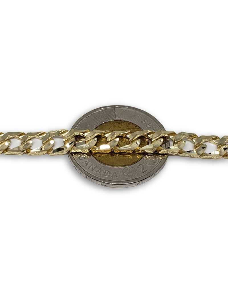 Bracelet 7mm en or jaune 10k Coupe diamond cut - orquebec
