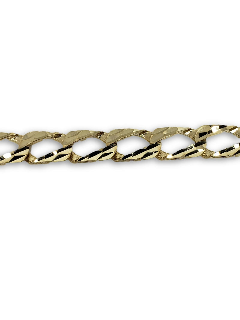 Bracelet Goumette 8.5mm en or 10k Coupe Diamond Cut - orquebec