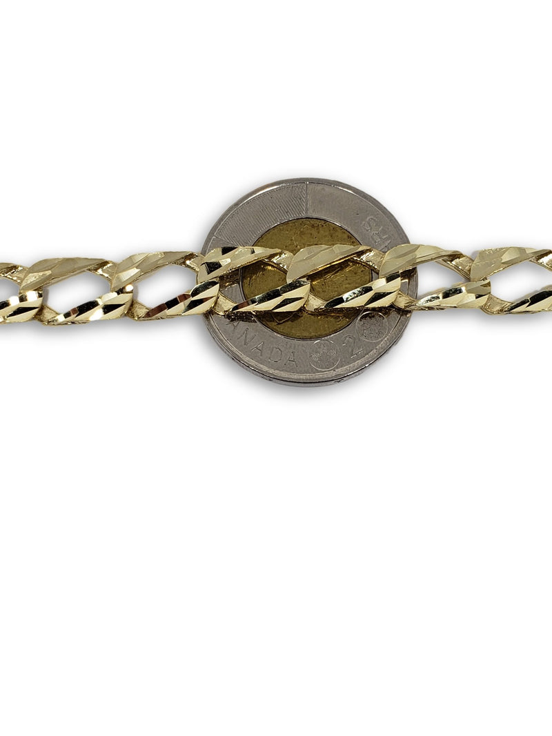 Bracelet Goumette 8.5mm en or 10k Coupe Diamond Cut - orquebec