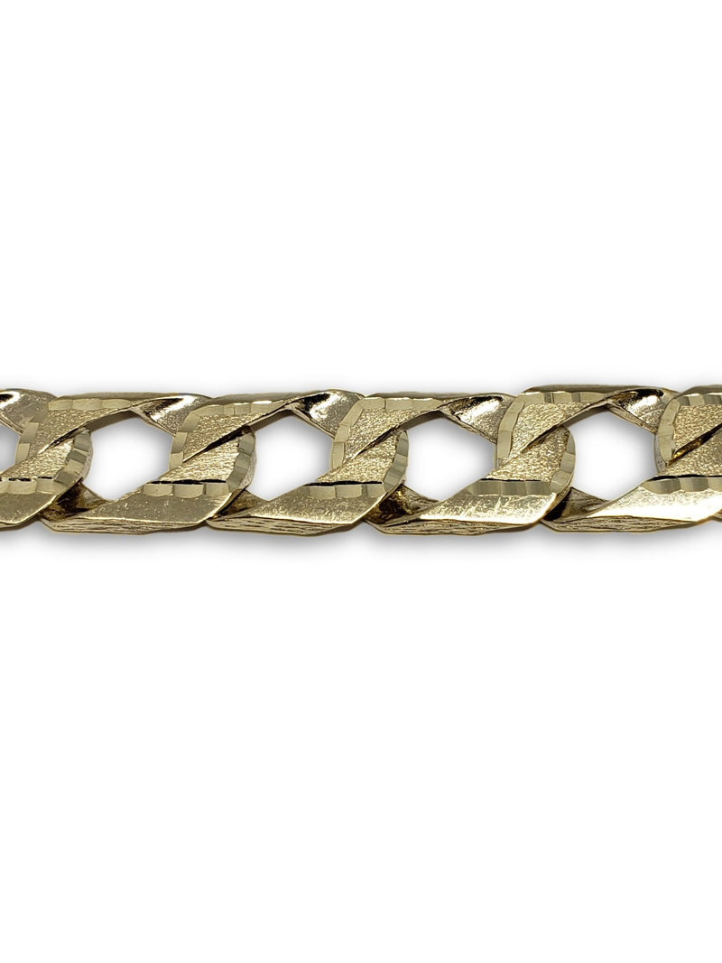 Bracelet Gourmette 13mm en or 10k Coupe Diamond Cut - orquebec