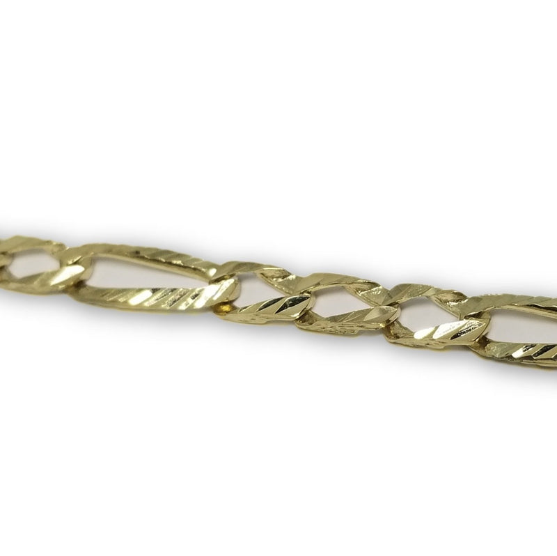 Bracelet gourmette coupe diamond cut en or 10k 7mm - orquebec