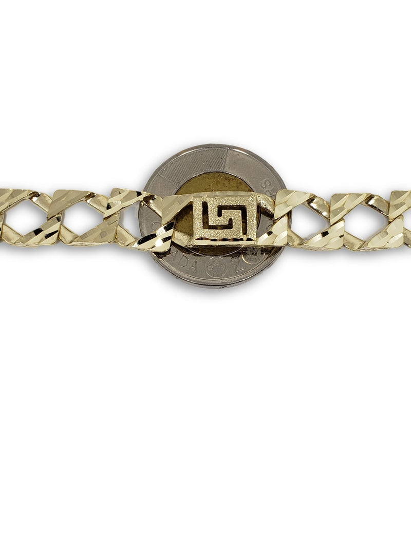 Bracelet Medusa 10mm en or 10k Coupe Diamond Cut - orquebec