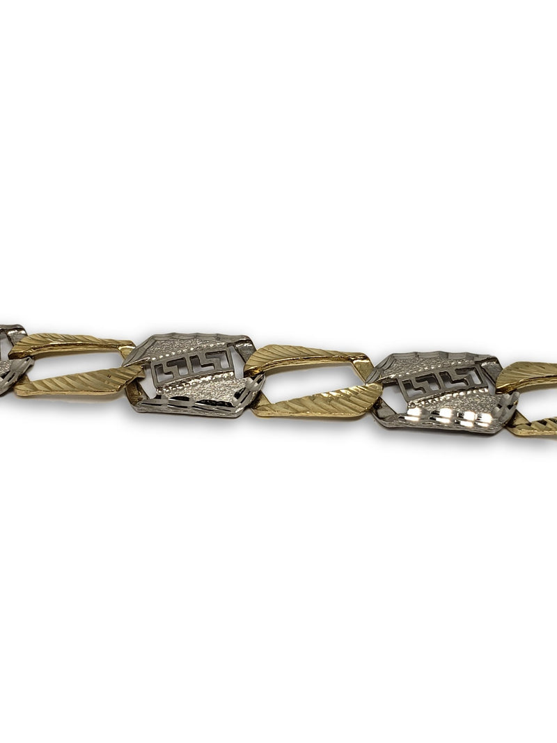 Bracelet Medusa 12mm  2 tons en or jaune et blanc  10k - orquebec