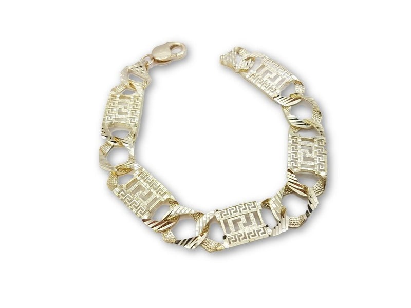 Bracelet versace large en or 10k diamond cut 12.5mm - orquebec