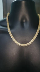 10K 8MM SQUARE TENNIS BAGUETTE YELLOW GOLD  19.00CT DIAMONDS