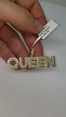 Queen Custom Pendant 1.00ct of Diamonds 10k Gold NEW