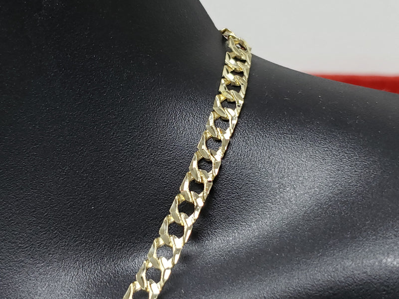 Chaine Gourmette Diamond Cut | 10K Gold Chain Diamond Cut Handmade-Gold Custom