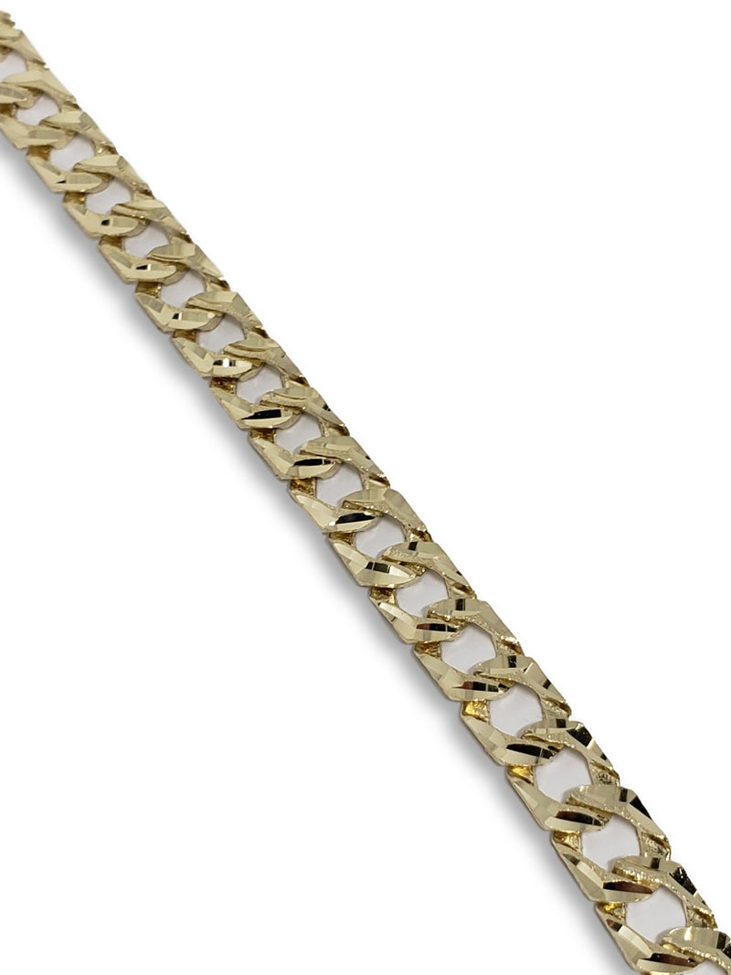 Chaine Gourmette Diamond Cut | 10K Gold Chain Diamond Cut Handmade-Gold Custom
