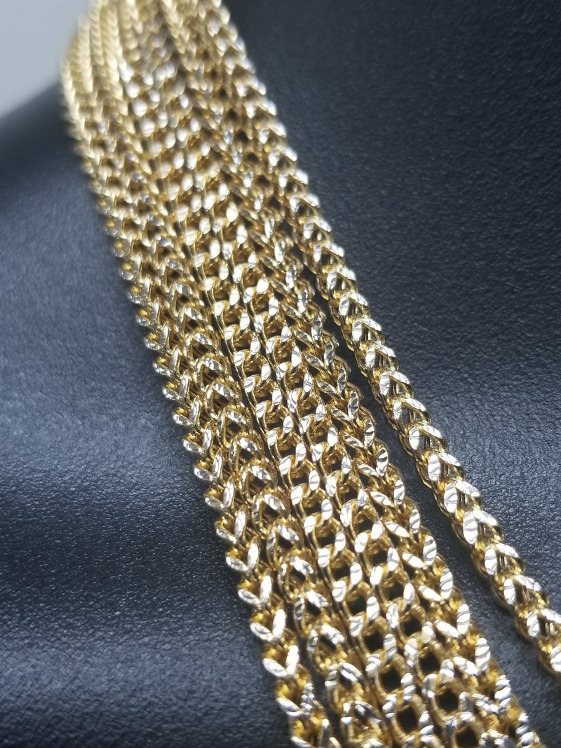 Chaine Franco en or 10K 3MMCoupe Diamond Cut Pour Lui semi solid | Franco Chain For Him 3MM in Yellow Gold 10kt Diamond Cut Necklace semi solid-Gold Custom