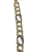 Chaine Gourmette 2 Couleur Or Jaune & Or Blanc 10K |Men's 10K Gold Chain 2 Tone Diamond Cut-Gold Custom