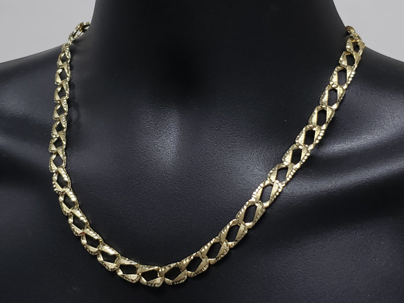 Chaine Gourmette Coupe Diamants 10K Gold Chain Diamond Cut Curb-Gold Custom