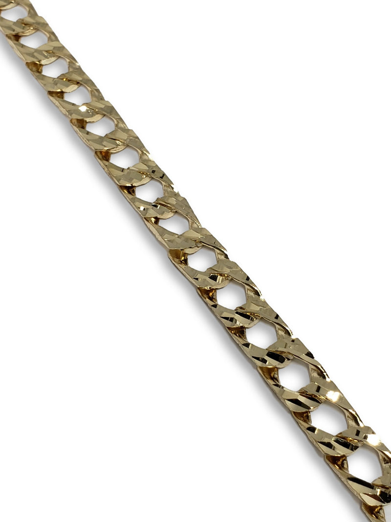 Chaine Gourmette Coupe Diamants 8MM | 10K Gold Chain Curb 8MM-Gold Custom