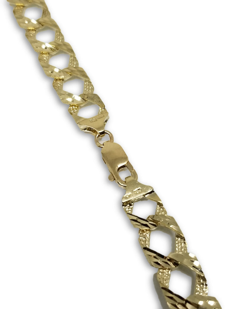 Chaine Gourmette en or 10k 11mm Coupe Diamond Cut | Necklace in gold 10K Diamond Cut Chain 11MM-Gold Custom