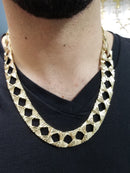 Chaine Gourmette en or 10k 17mm Coupe Diamond Cut | 10K gold Chain Diamond Cut 17MM-Gold Custom