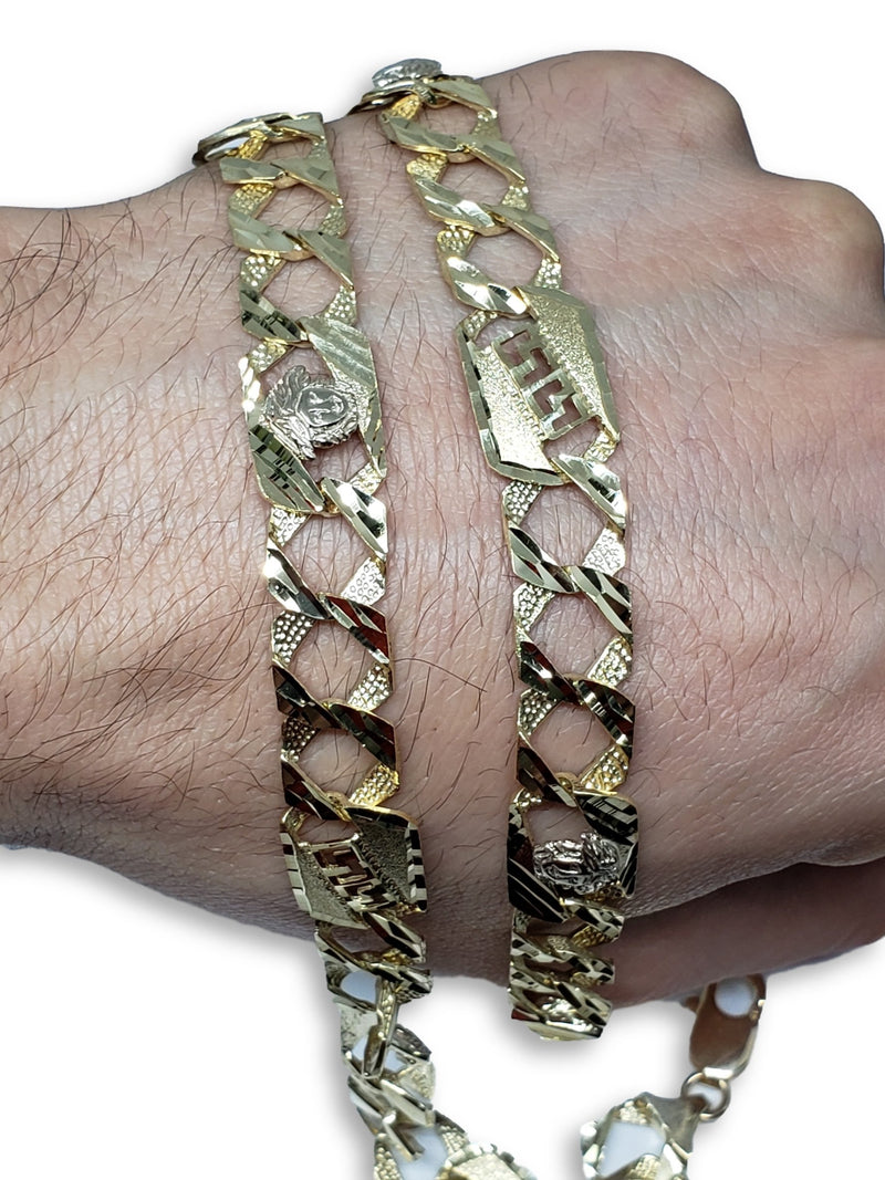 Chaine Gourmette Greek Design coupe diamant | Greek Design Diamond Cut Chain Gold 10K-Gold Custom