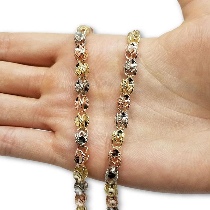 Chaine pour femme en or jaune 10k Turkish Diamant cut MGC-063 | Women's diamond cut chain in gold 10K-Gold Custom