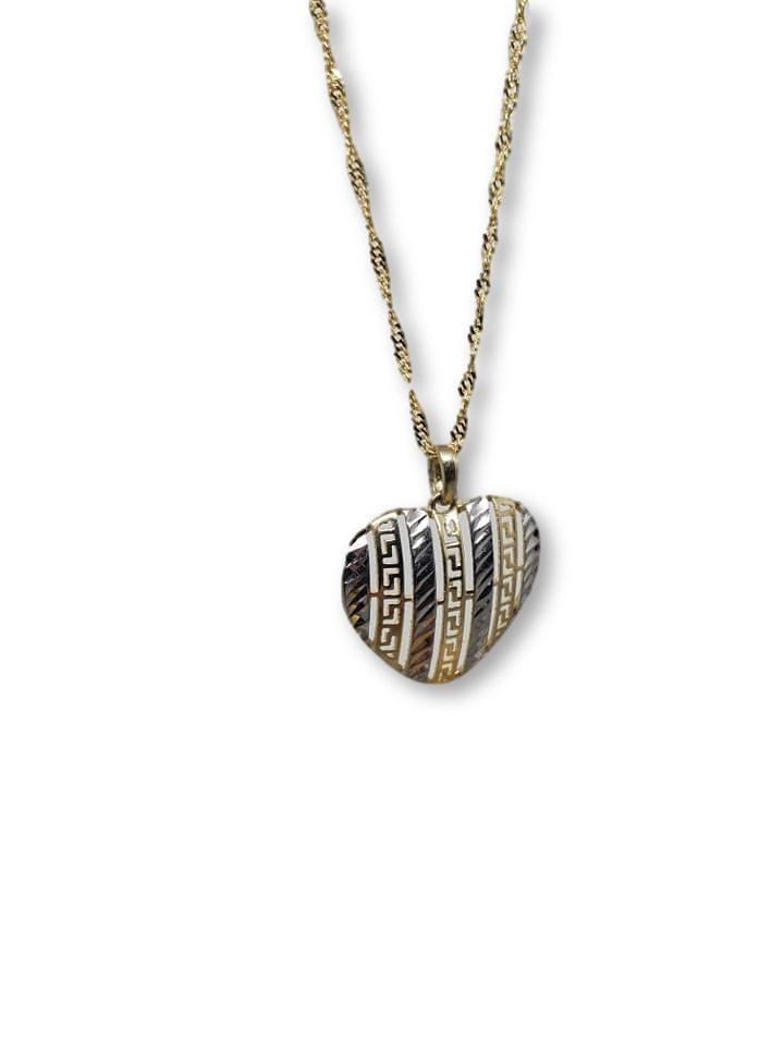 Medusa Heart Necklace in 10k Gold HRT-00989