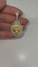 10k 0.93ct SI Diamond Angry Lion King Pendant