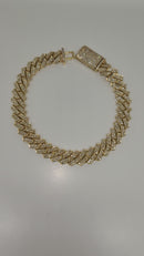 10mm Monaco Yellow Gold With 5.00ct SI Diamonds Bracelet