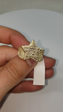 10k Star Ring 1.33ct Baguettes of Diamonds NEW