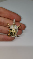 10k 1.10ct SI Diamond Double layered Memory Grand Round Pendant