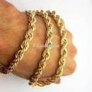 High Polish 10K Rope Chain Necklace 8MM Gold Men Yellow Solid Gold | Chaine Torsade de 8MM pour lui en or jaune 10K-Gold Custom