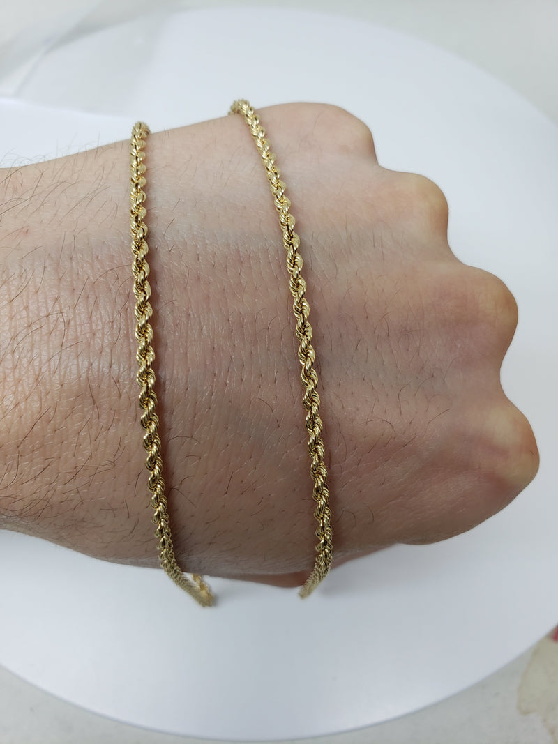 Rope Chain in 10 karat gold 2.5mm for men | Chaine ou torsade de 2.5mm pour homme en or 10K-Gold Custom
